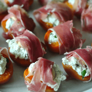 basil, goat cheese + marcona almond stuffed apricots wrapped in proscuitto recipe + a little reminiscing about pintxos in san sebastian
