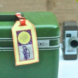 how to sew a vinyl applique luggage tag