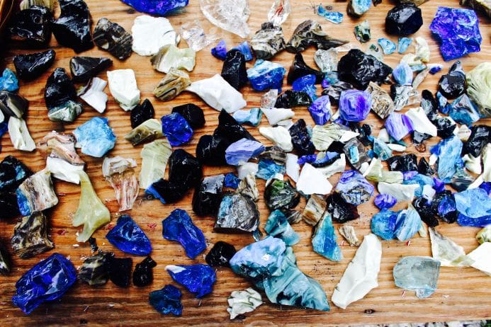 Blue rocks and crystals from Adventures on the 127 yard sale- Day 3- Albany to Crossville from Dear Handmade Life