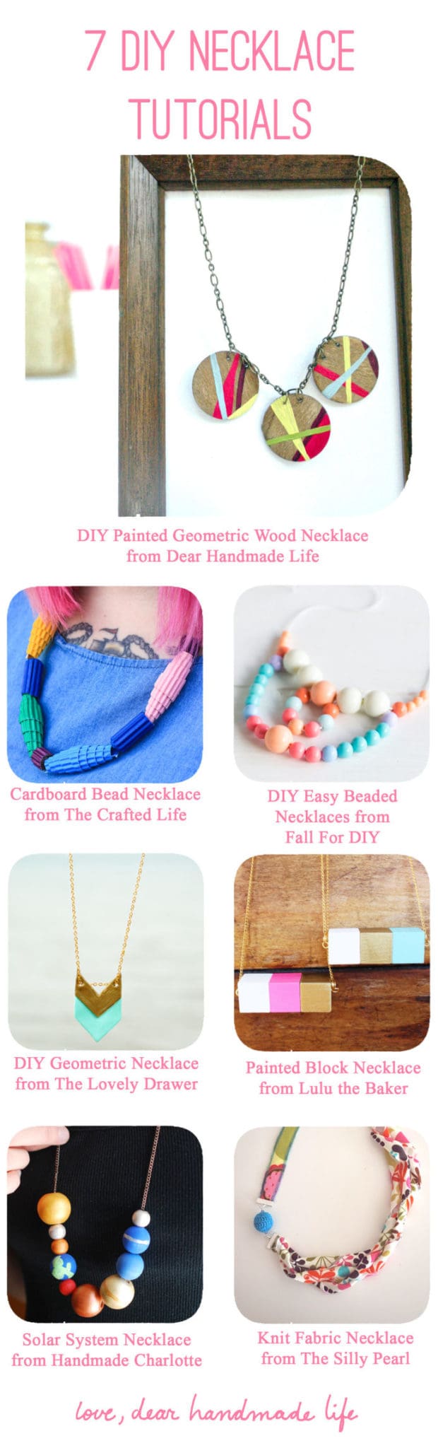 7 DIY necklace tutorials from Dear Handmade Life