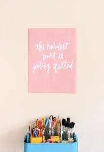 The hardest part is getting started free printable from The Crafted Life on Dear Handmade Life