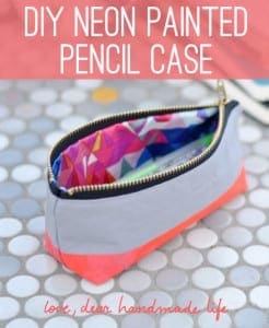 DIY Neon Painted Pencil Case from Dear Handmade Life