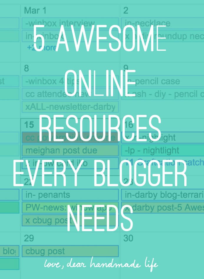 5 Awesome Online Resources Every Blogger Needs from Dear Handmade Life