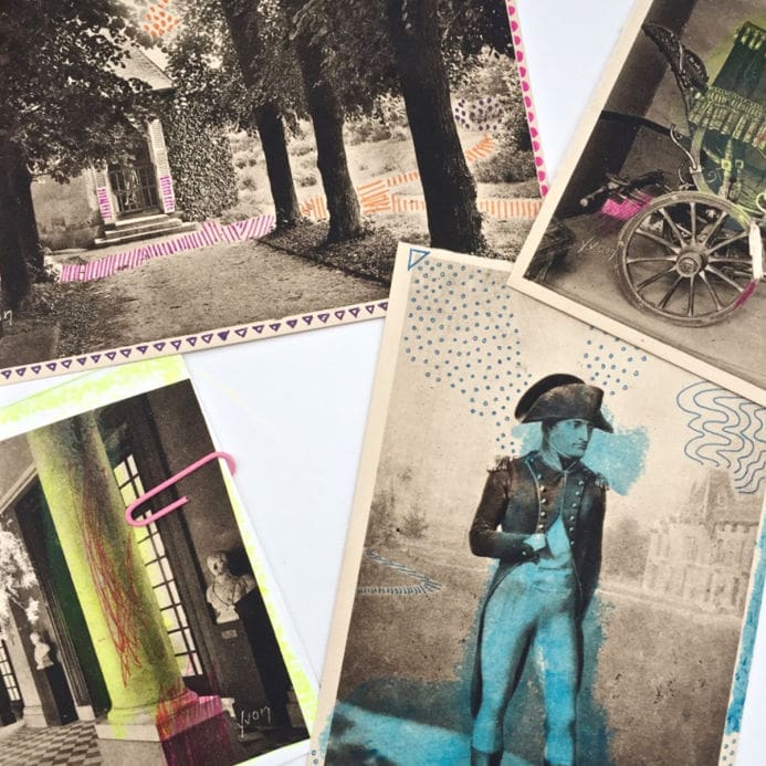 DIY Vintage Postcards that Pop With Color from Dear Handmade Life