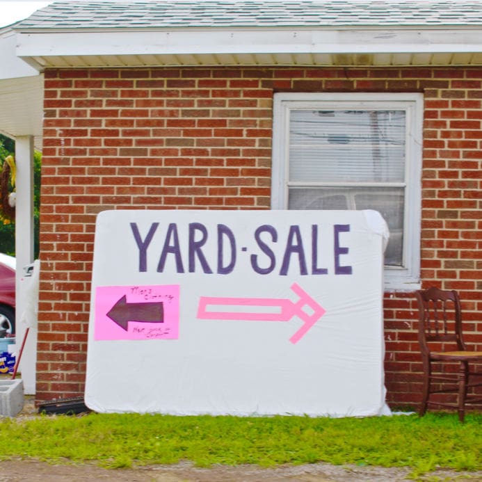 127 Yard Sale tips and sign from Dear Handmade Life