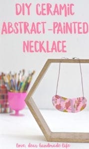 DIY Ceramic Abstract-painted Necklace from Dear Handmade Life
