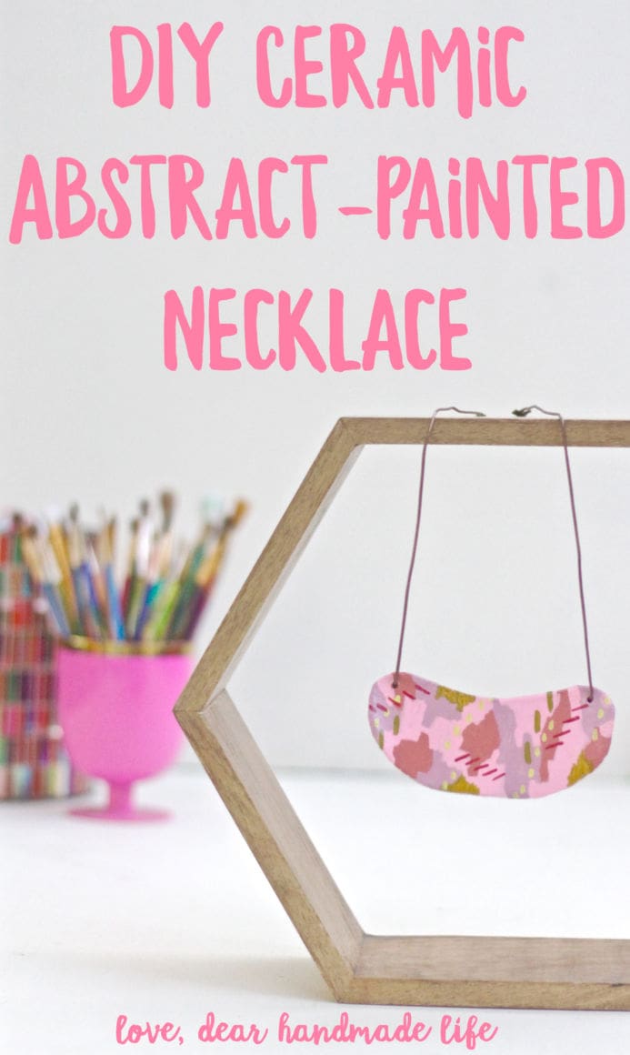 DIY Ceramic Abstract-painted Necklace from Dear Handmade Life
