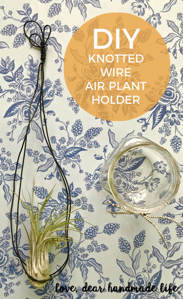 DIY Air Plant in a Vintage-inspired Hand-knotted Wire Hanger from Dear Handmade Life