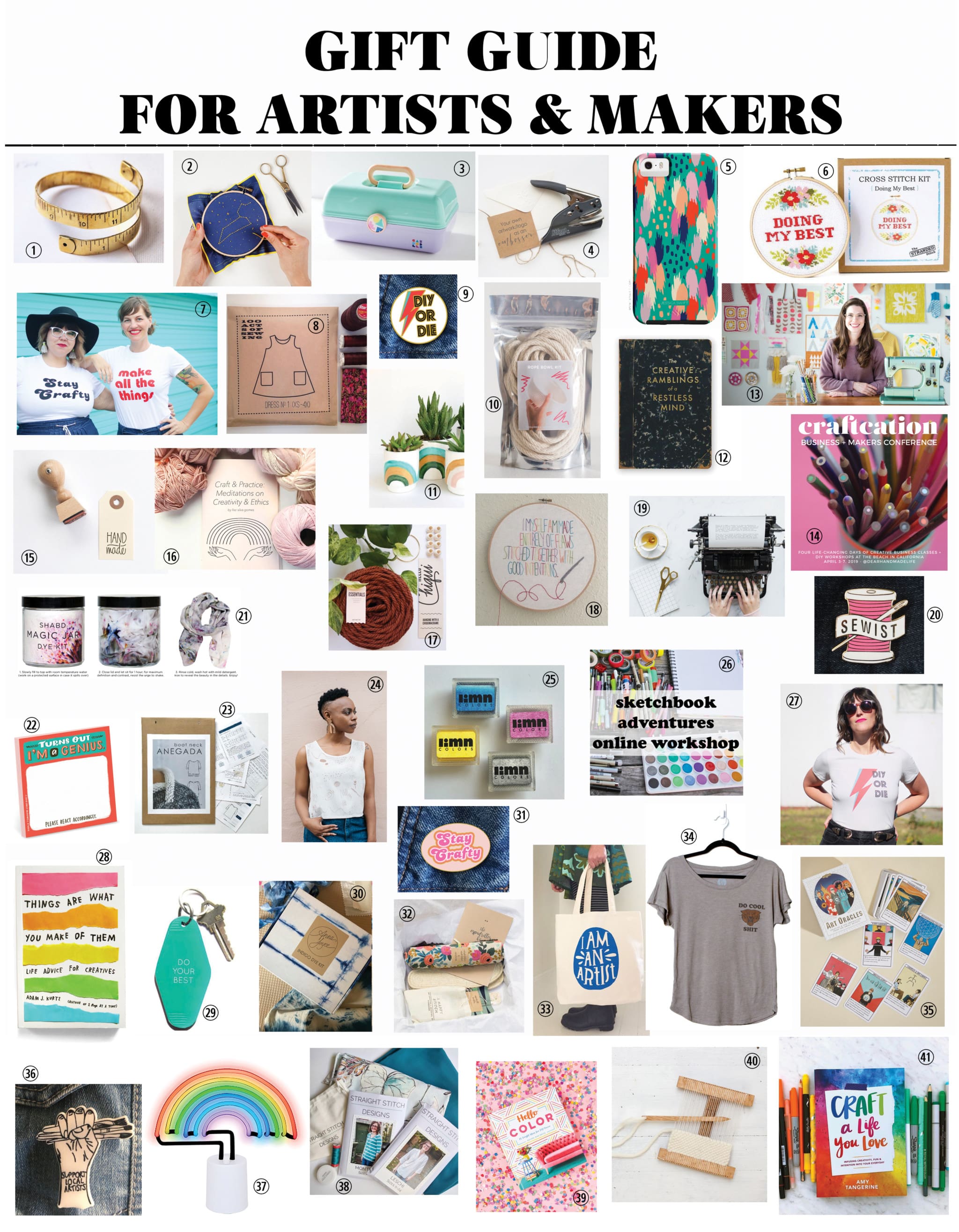 * Gift Guide for Artists Makers Creatives Crafters Diy
