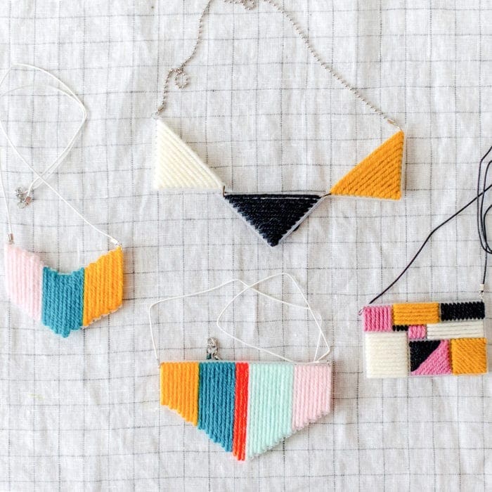 DIY Yarn Statement necklace