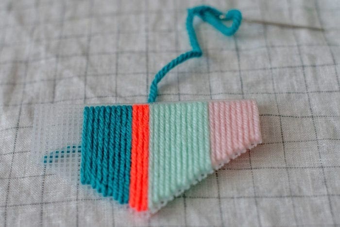 DIY plastic canvas yarn statement necklace Dear Handmade Life