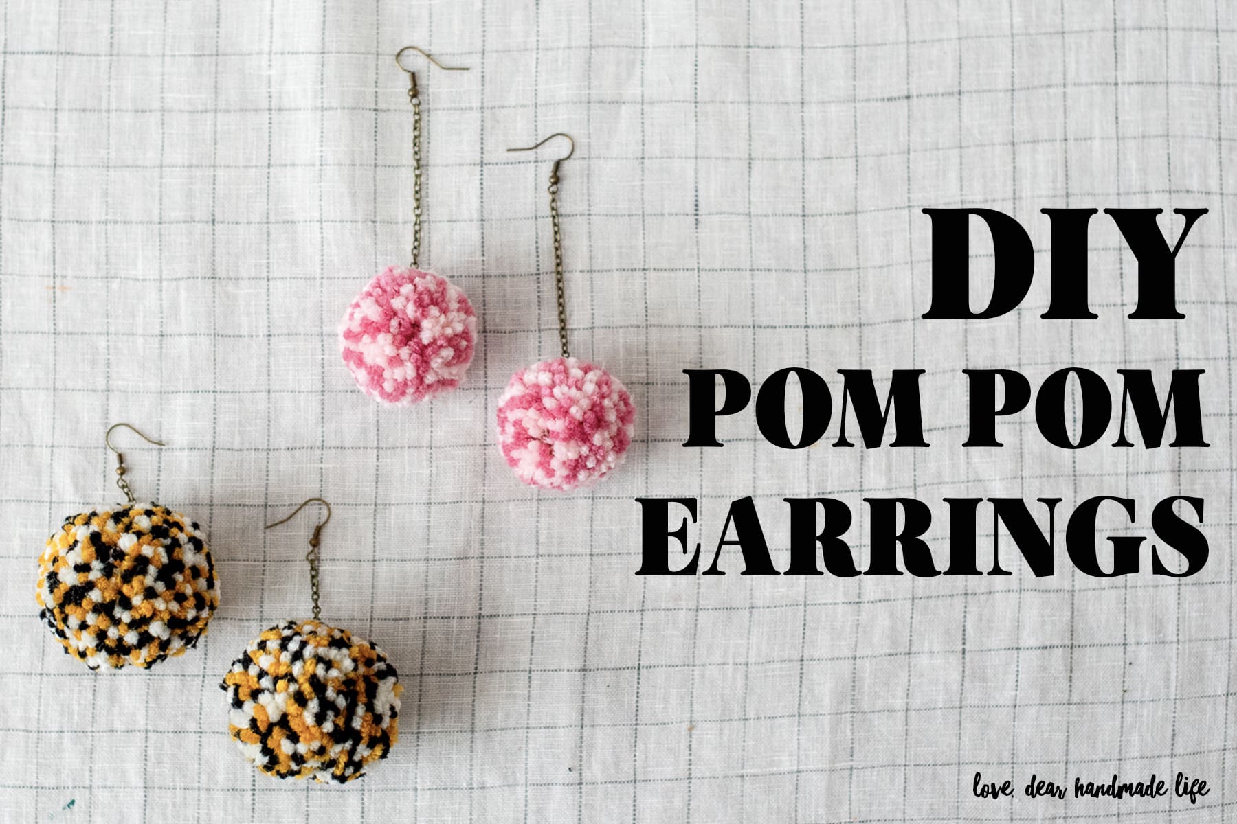 DIY pom pom earrings Dear Handmade Life